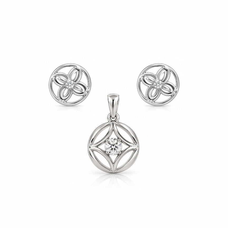 Geometric Harmony Pendant Set