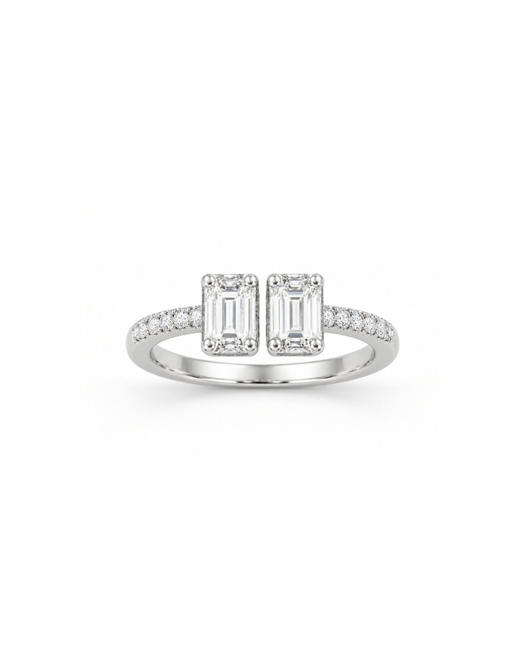 Dual Emerald-Cut Open Labgrown Ring