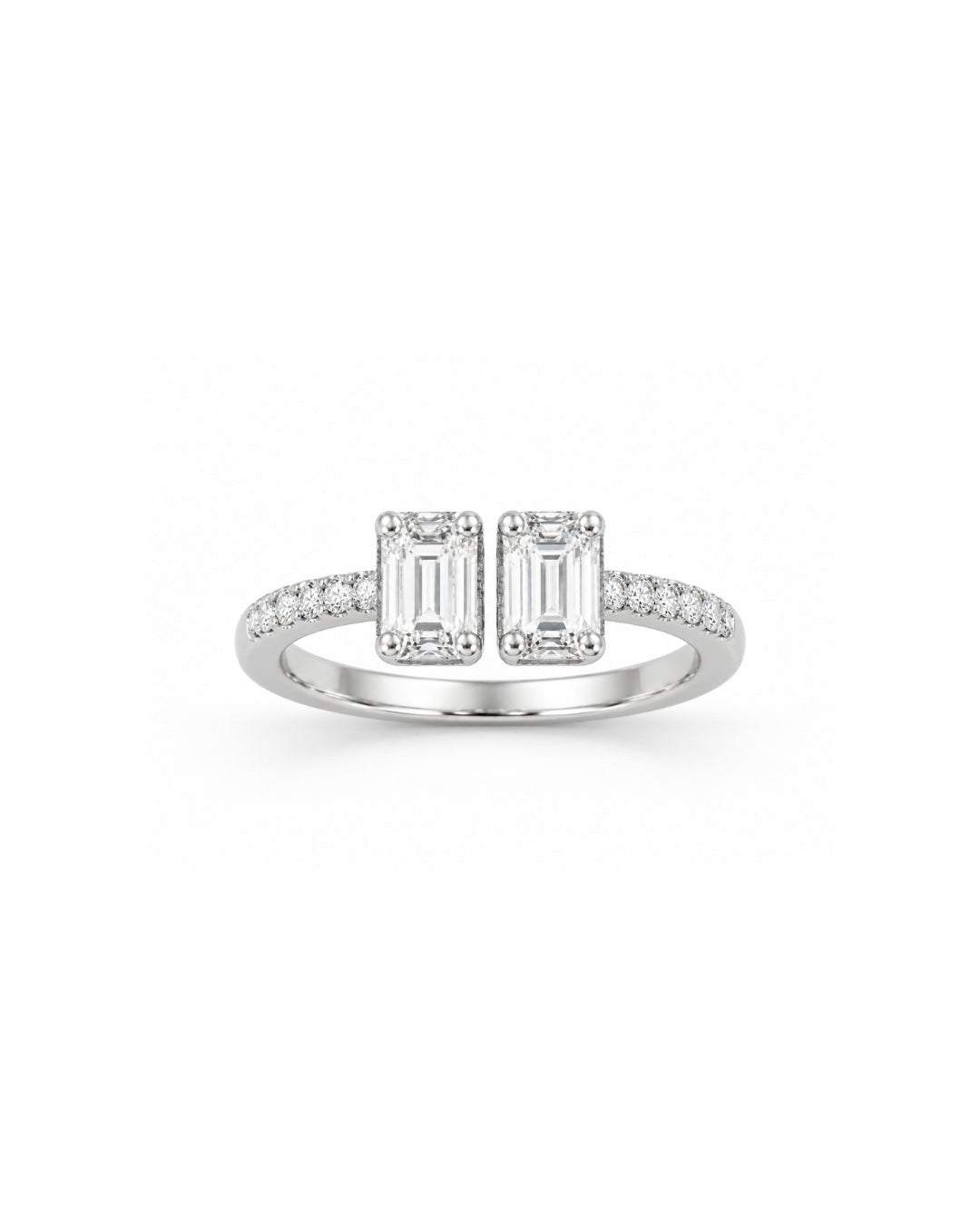 Dual Emerald-Cut Open Labgrown Ring