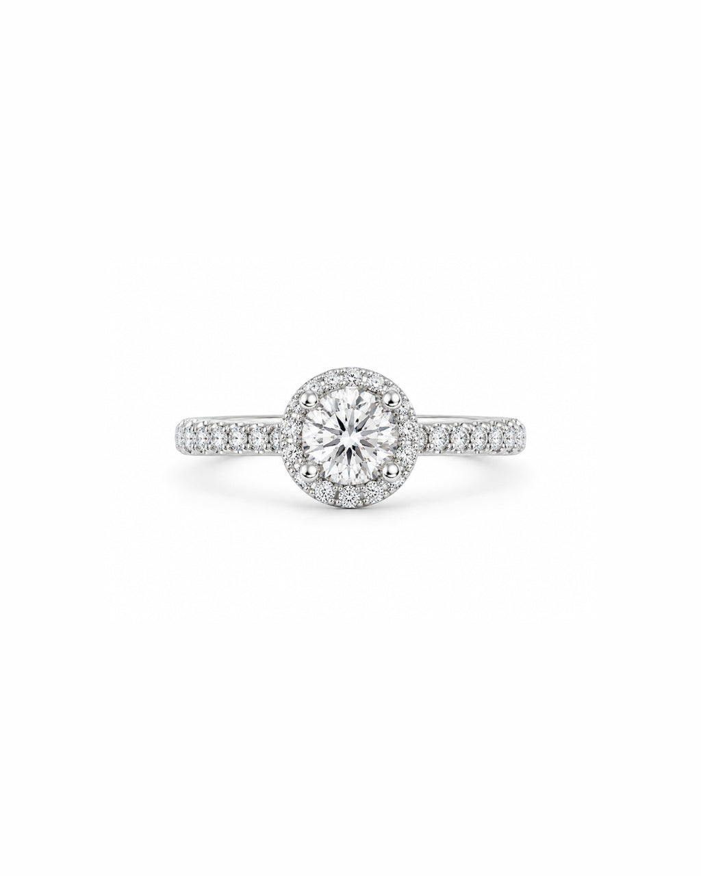 Round Halo Labgrown Engagement Ring