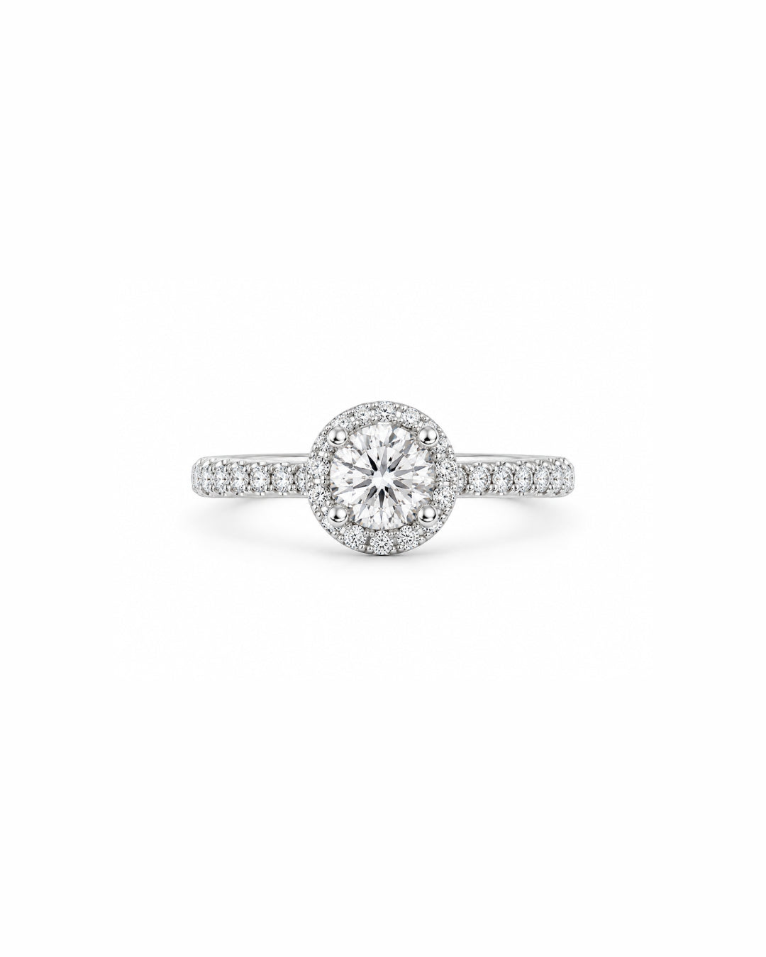 Round Halo Labgrown Engagement Ring