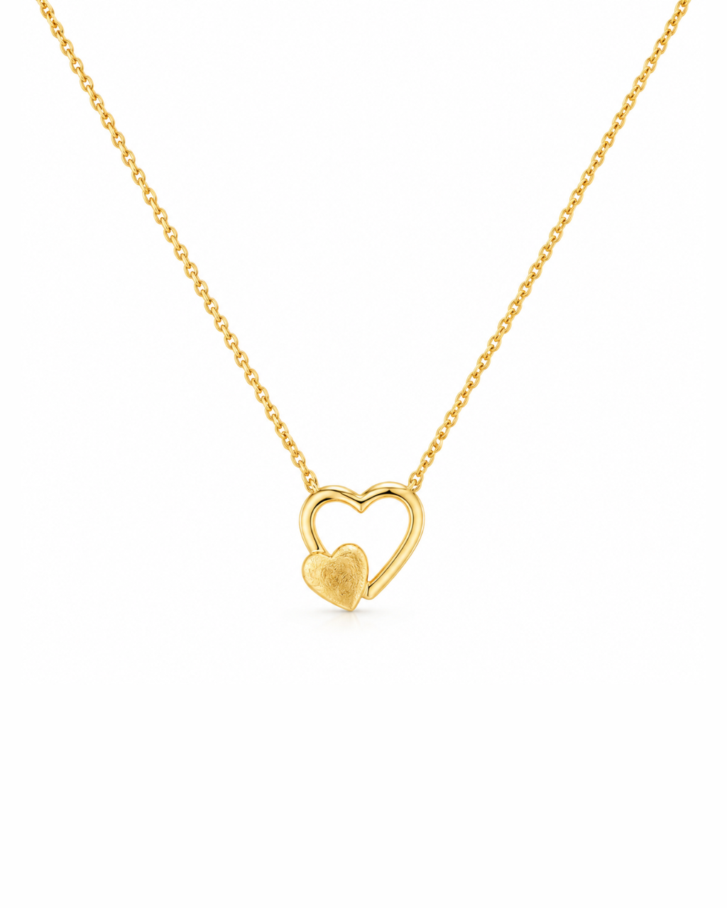 Gold Heart Pendant with Chain