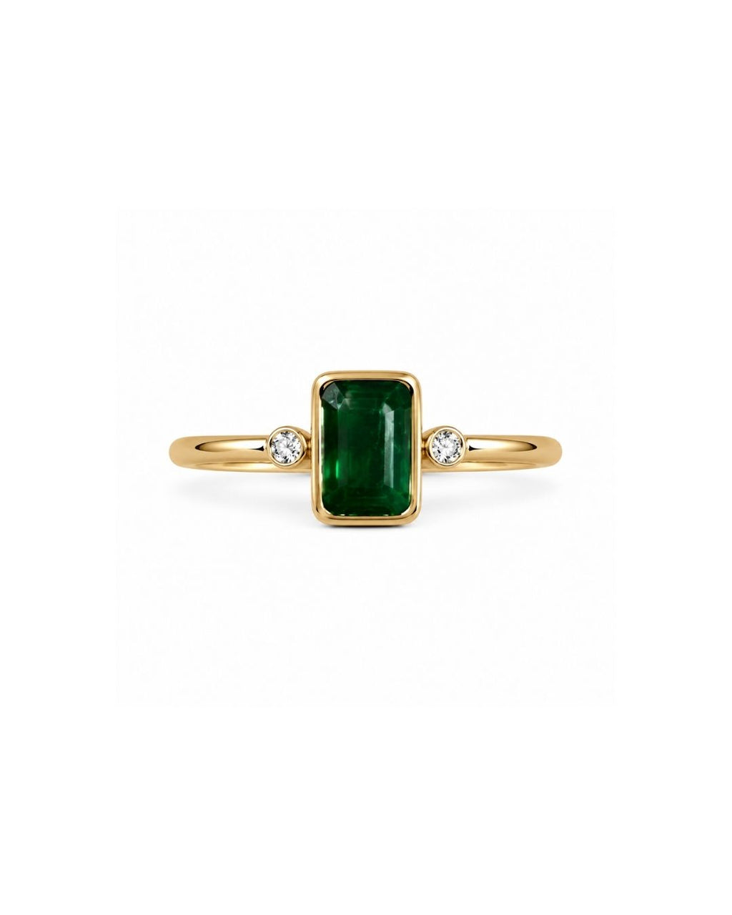 Emerald Square Gold Statement Ring