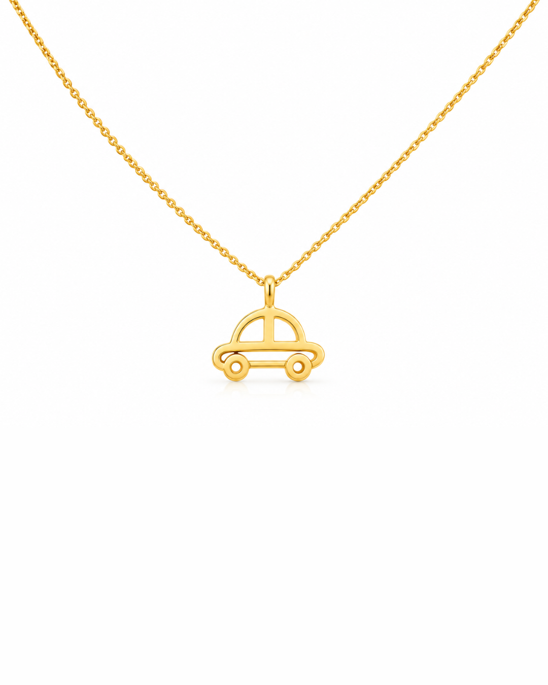 Gold Openwork Car Charm Pendant With Chain