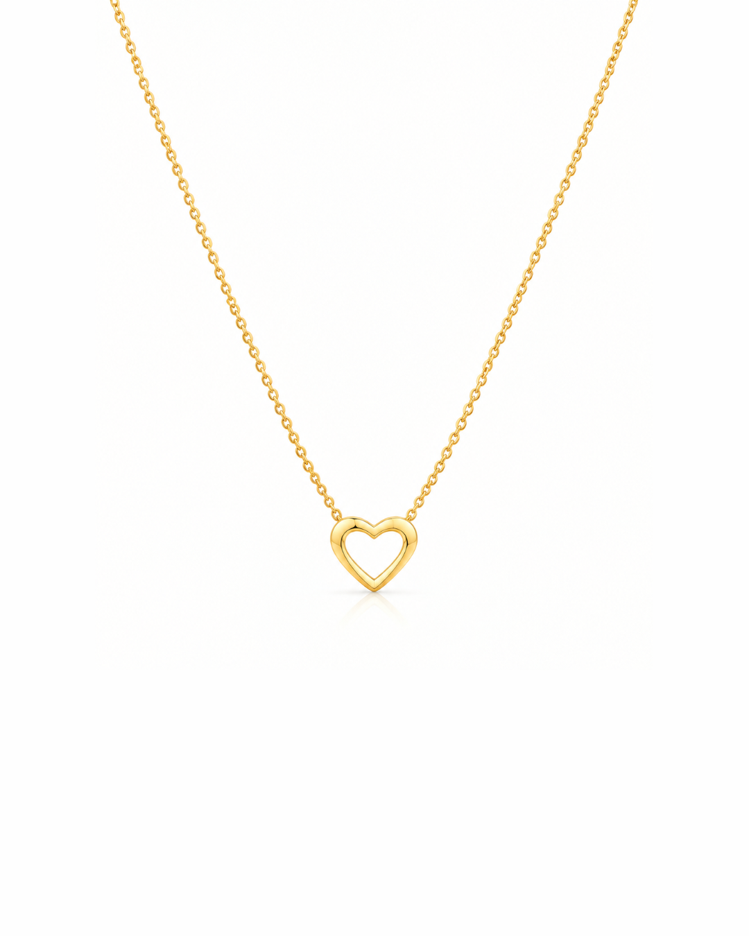 Gold Open Heart Pendant with Chain