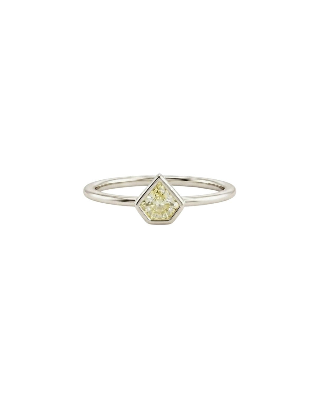 Minimalist Diamond Hexagon Gold Ring