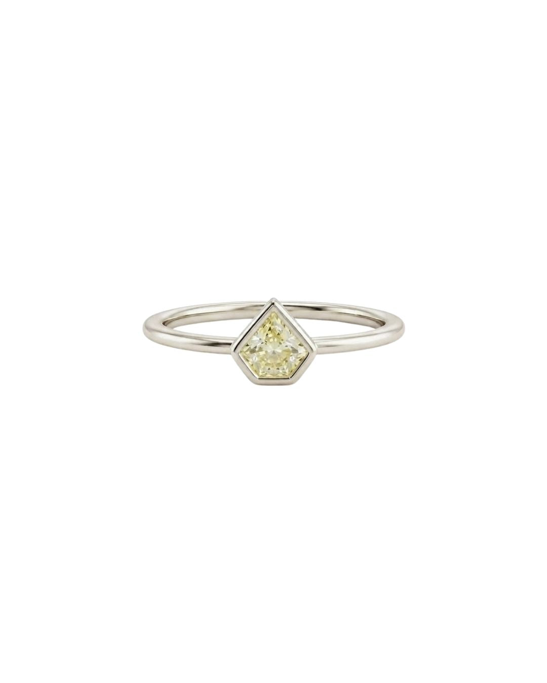 Minimalist Diamond Hexagon Gold Ring
