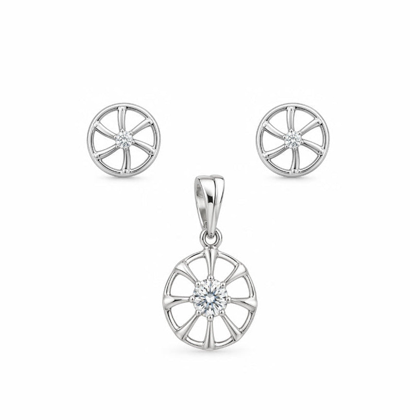 Radiant Wheel Pendant Set