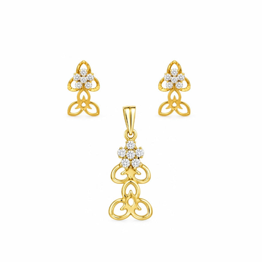 Filigree Diamond Pendant set