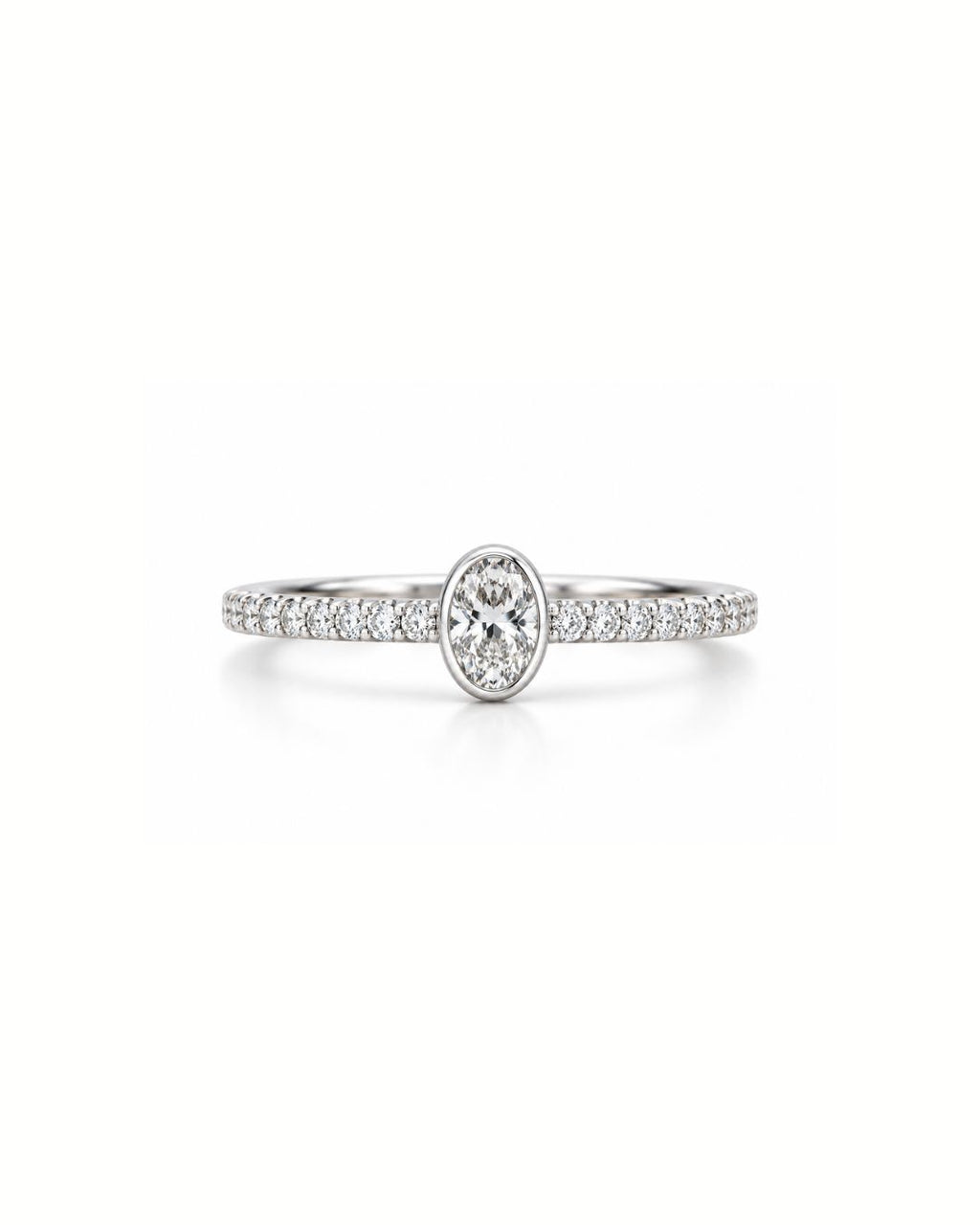 Bezel-Set Oval Diamond Pavé Band