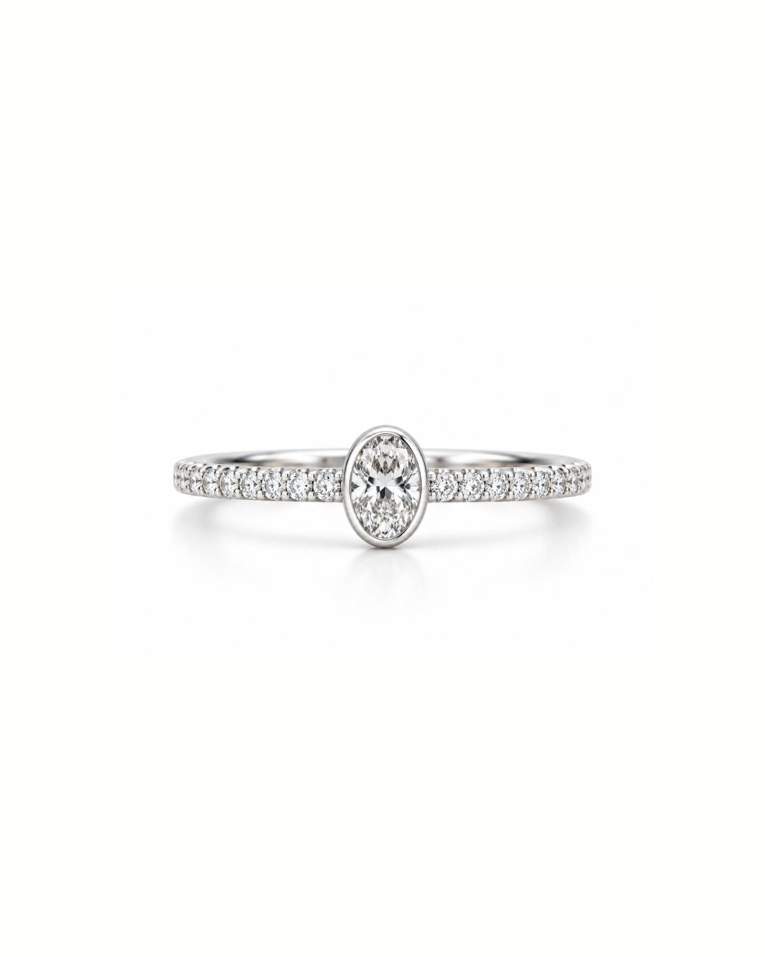 Bezel-Set Oval Diamond Pavé Band
