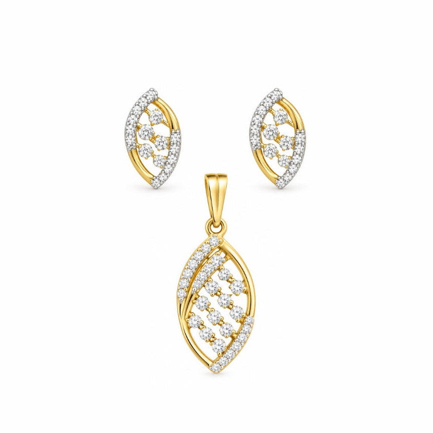 Luminous Marquise Lattice Pendant Set