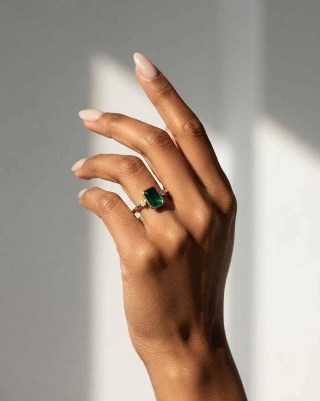 Emerald Square Gold Statement Ring