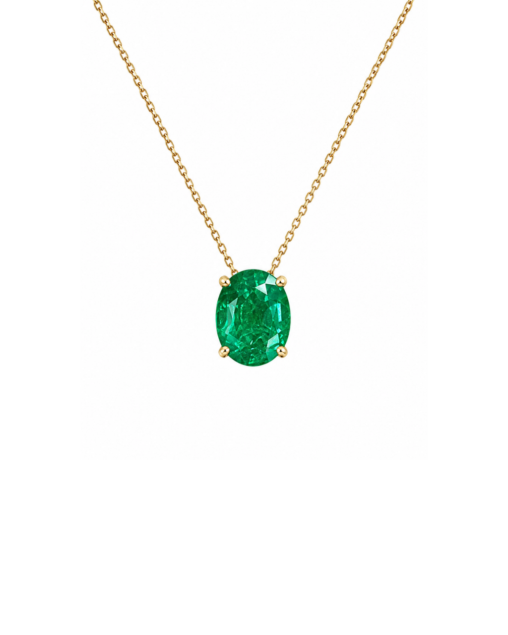 Elegance Emerald Solitaire Chain