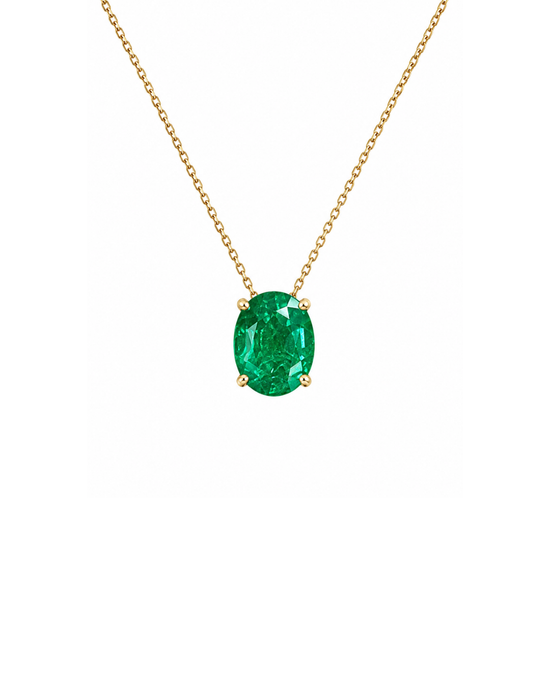 Elegance Emerald Solitaire Chain