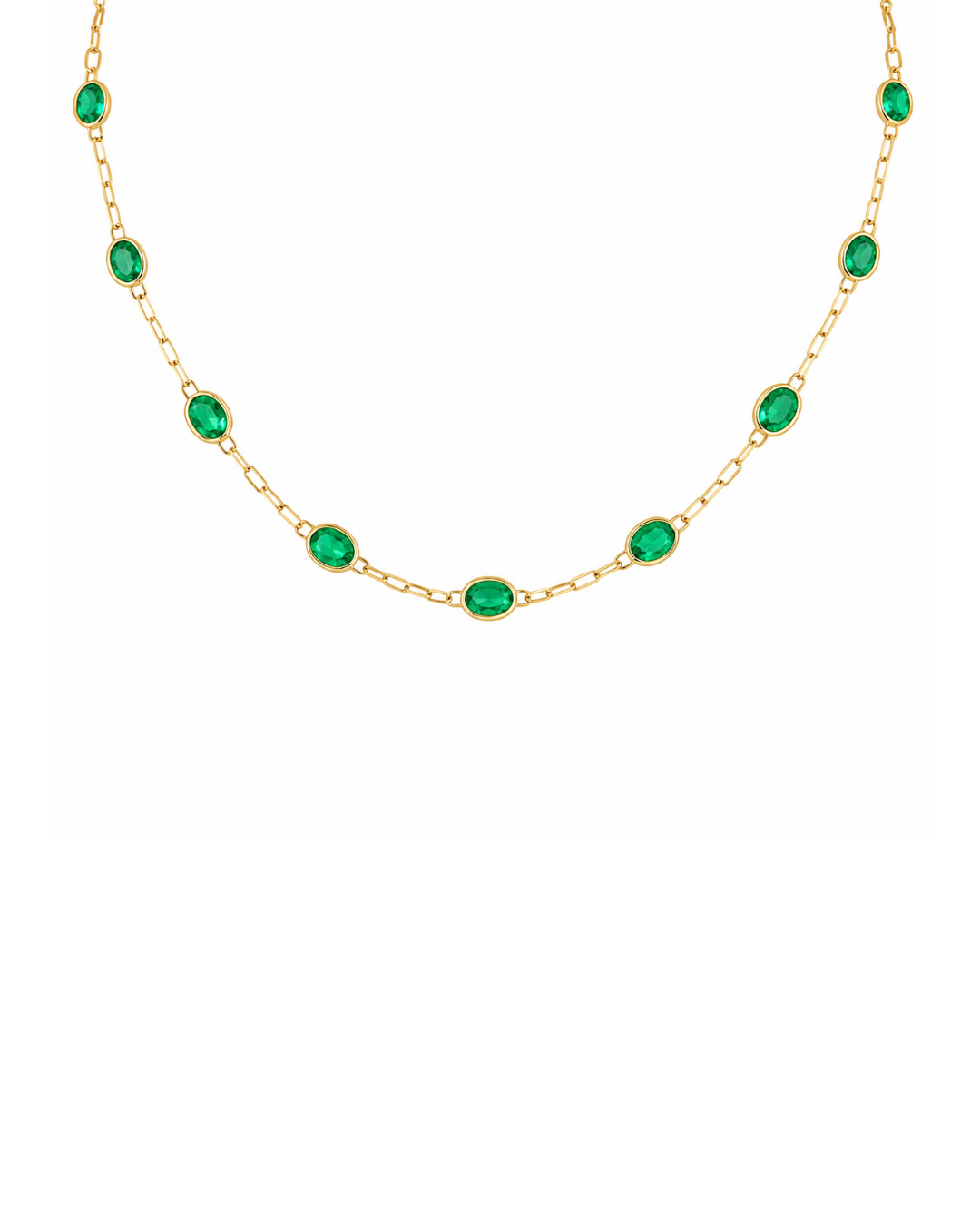 Luminous Multi-Stone Emerald Station Chain