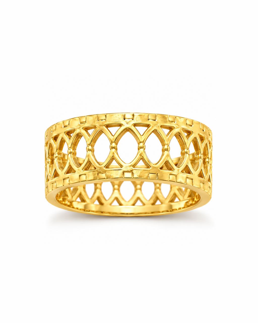 Interlocking Oval Lattice Band Ring