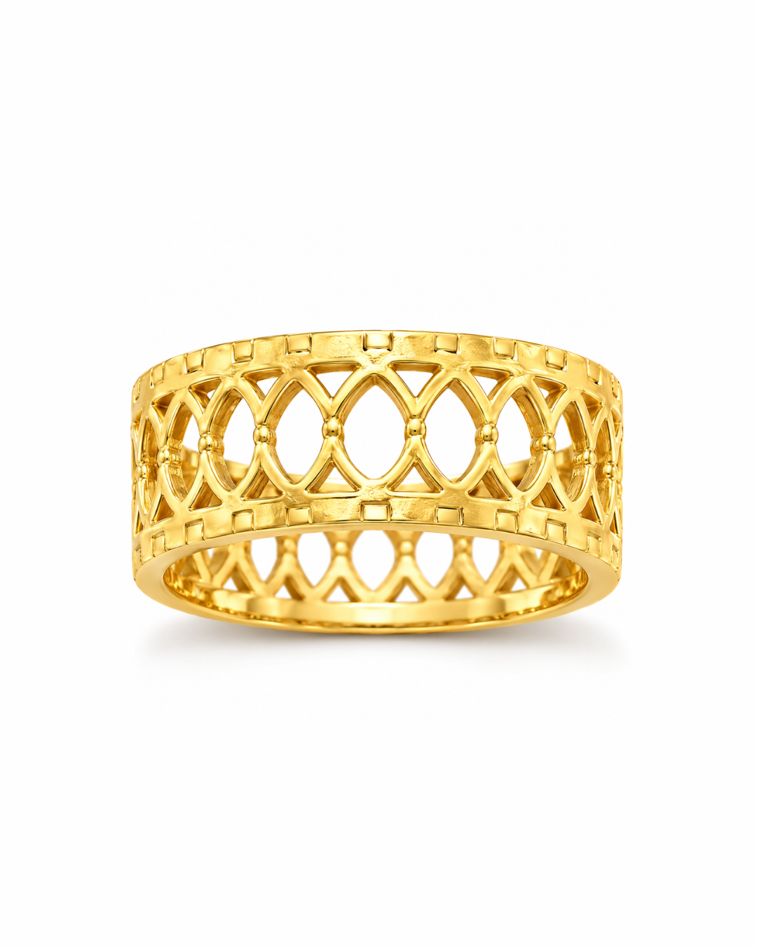 Interlocking Oval Lattice Band Ring