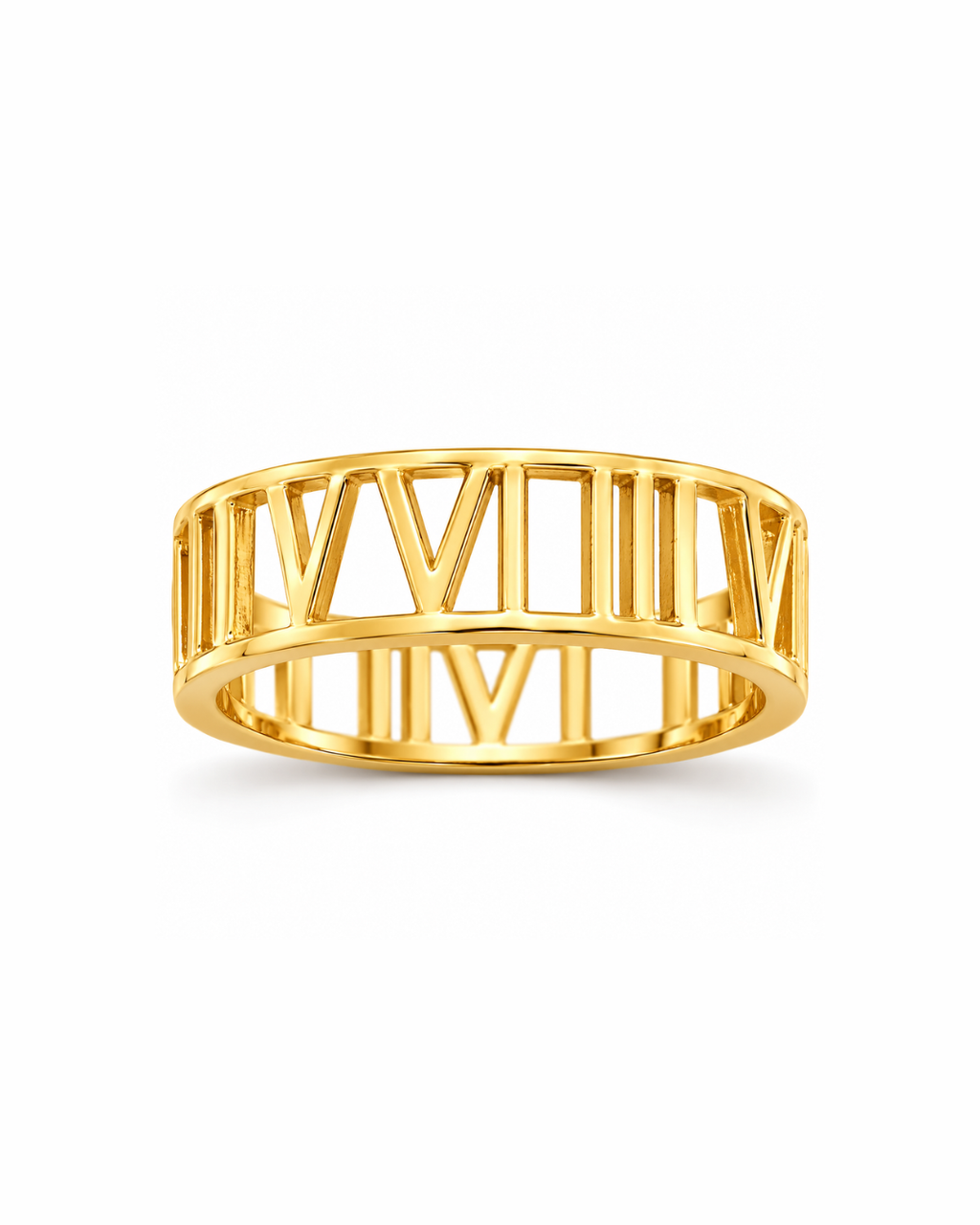 Roman Numeral Openwork Band Ring