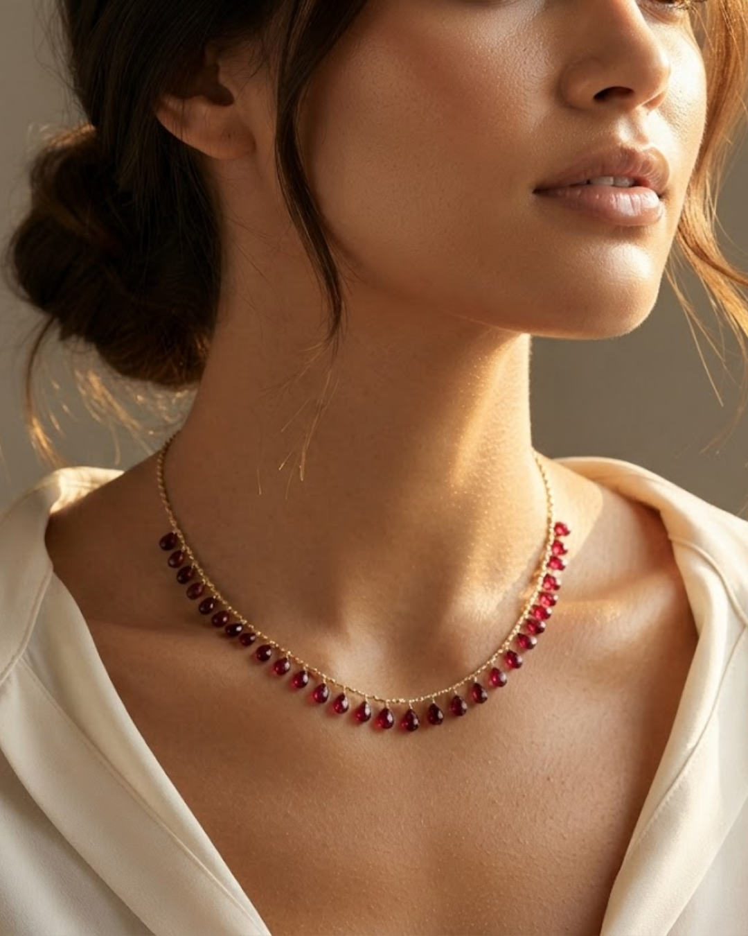 Regal Ruby Cascading Drop Chain