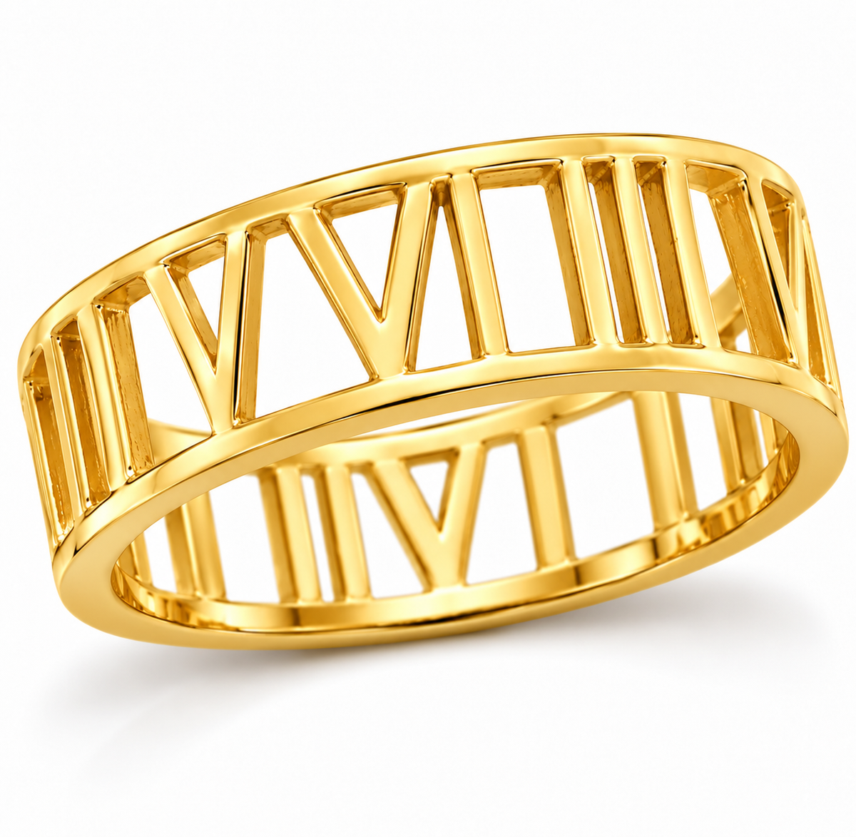 Roman Numeral Openwork Band Ring