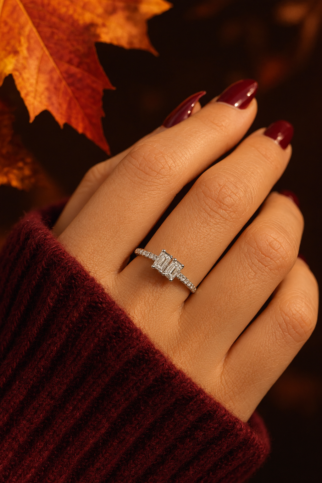 Dual Emerald-Cut Open Labgrown Ring