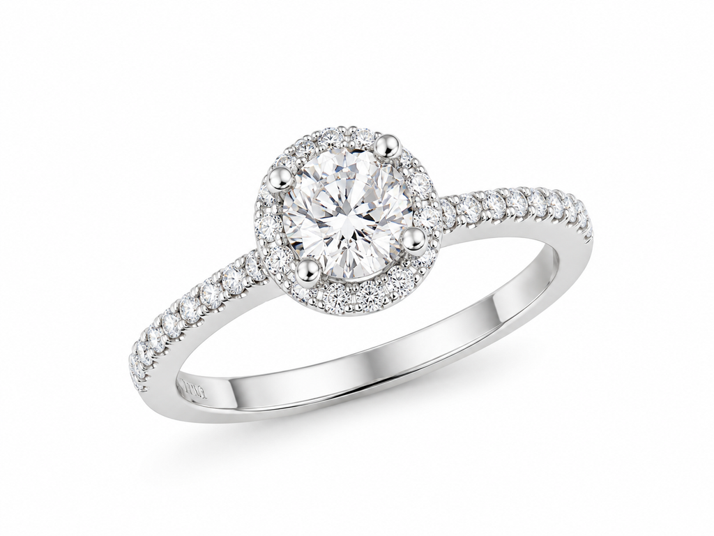 Round Halo Labgrown Engagement Ring