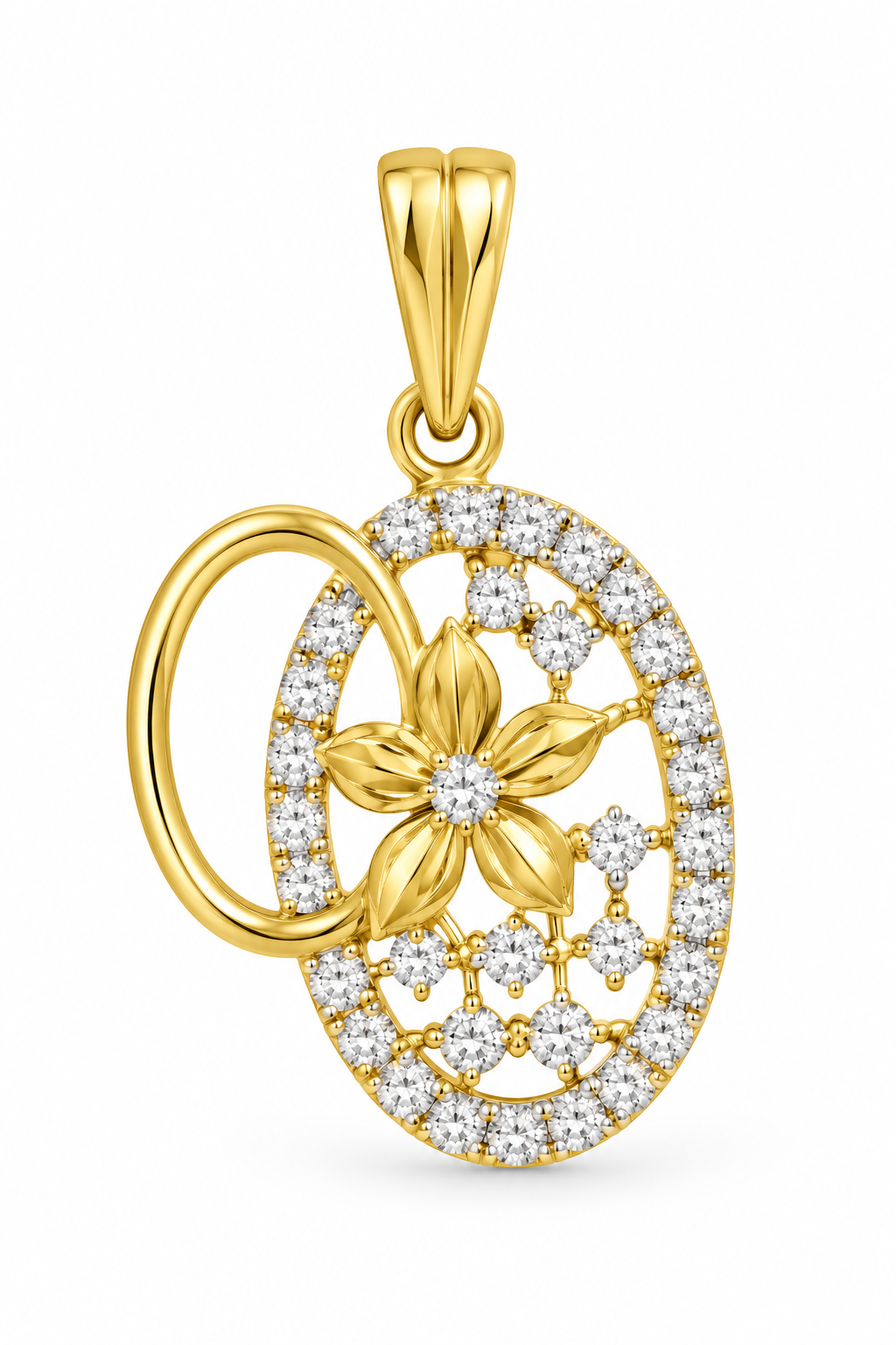 Floral Halo Oval Pendant Set