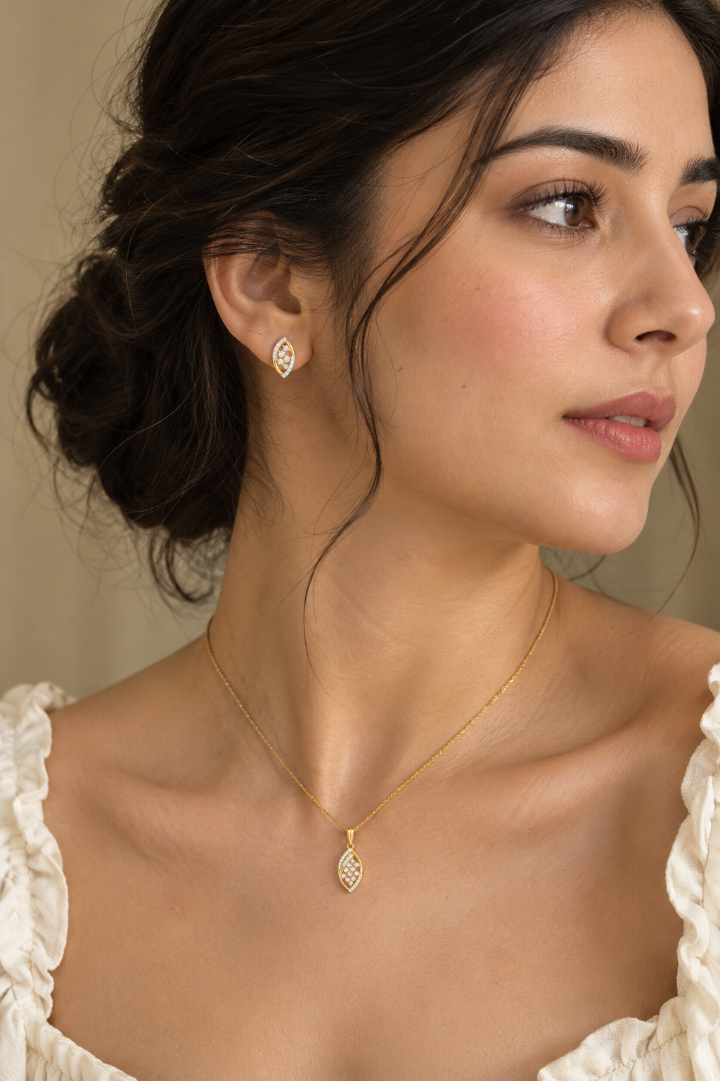 Luminous Marquise Lattice Pendant Set
