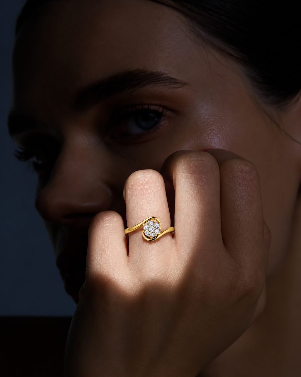 Swirl Cluster Lab-Grown Diamond Ring