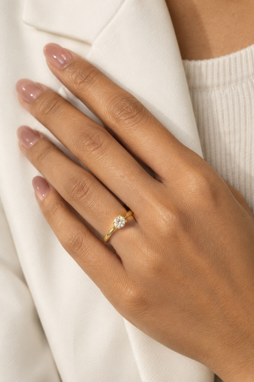 Four-Prong Round Labgrown Solitaire Ring