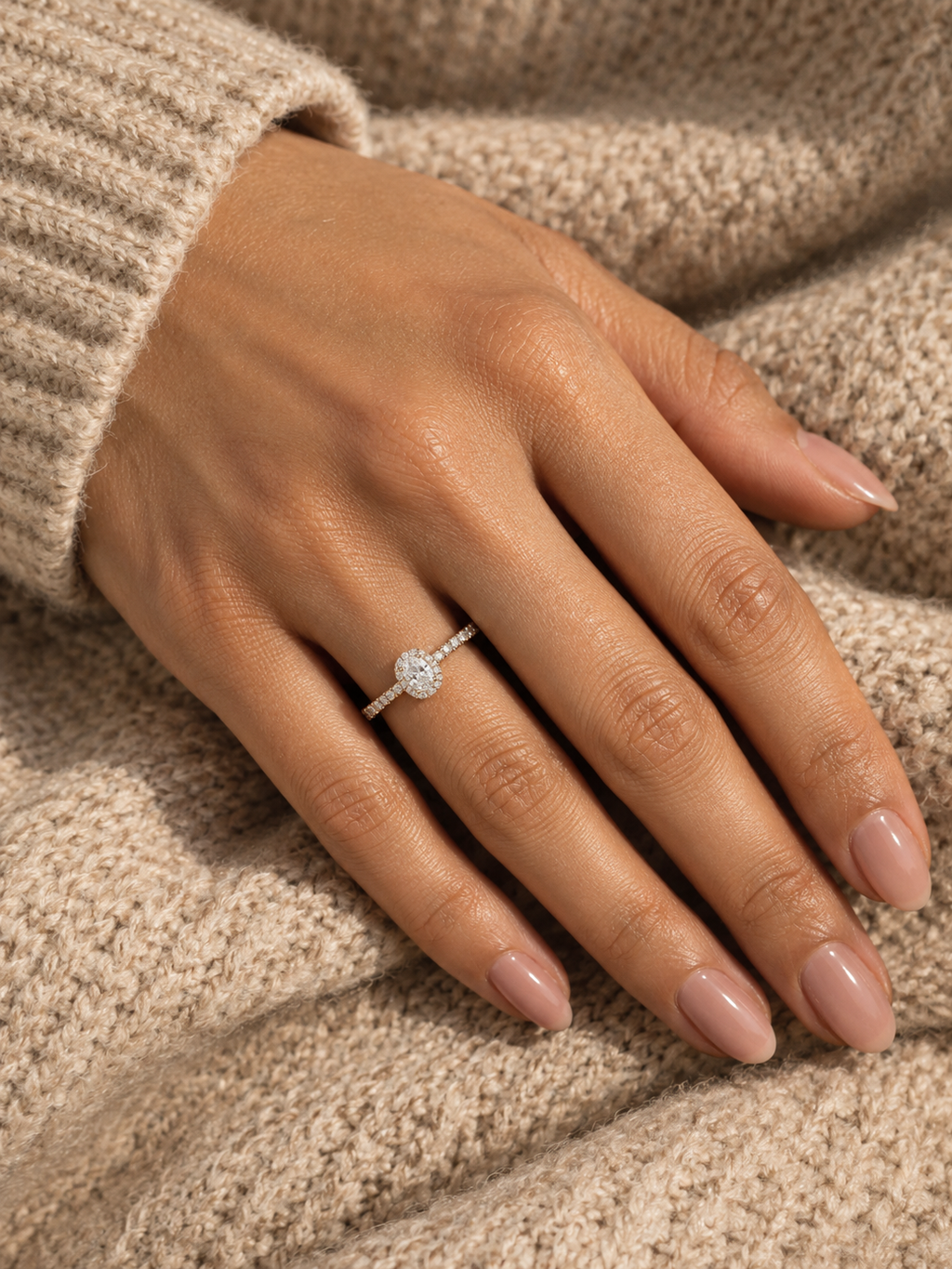 Oval Labgrown Halo Ring