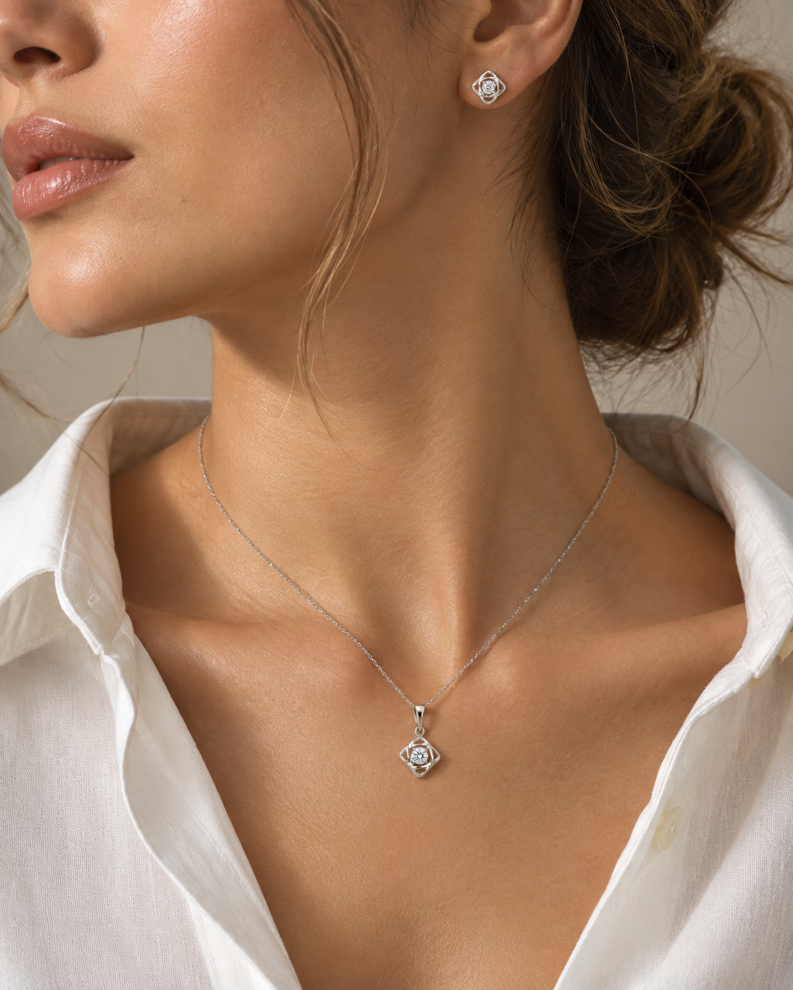 Geometric Knot Pendant Set