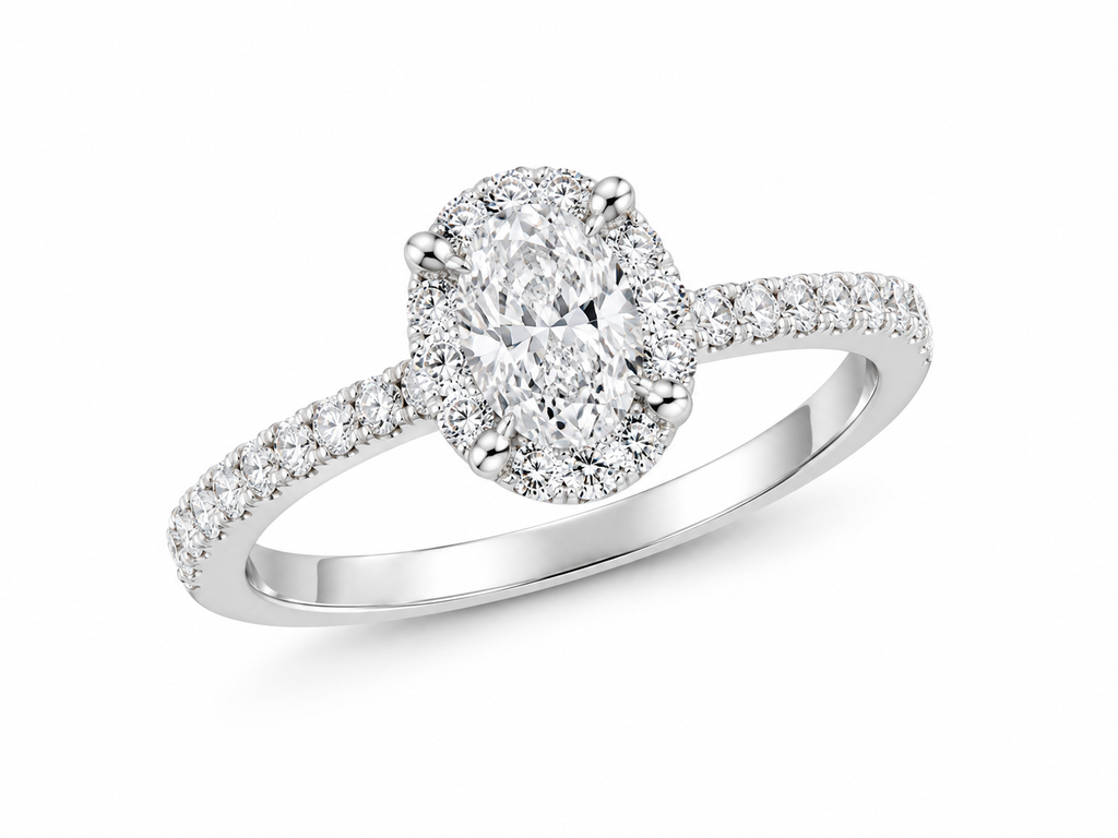 Oval Labgrown Halo Ring