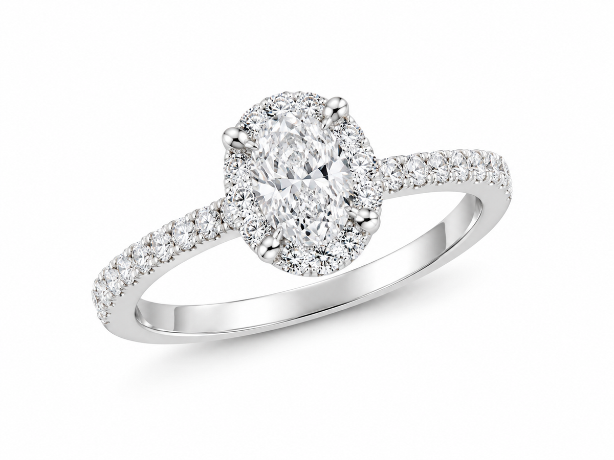 Oval Labgrown Halo Ring