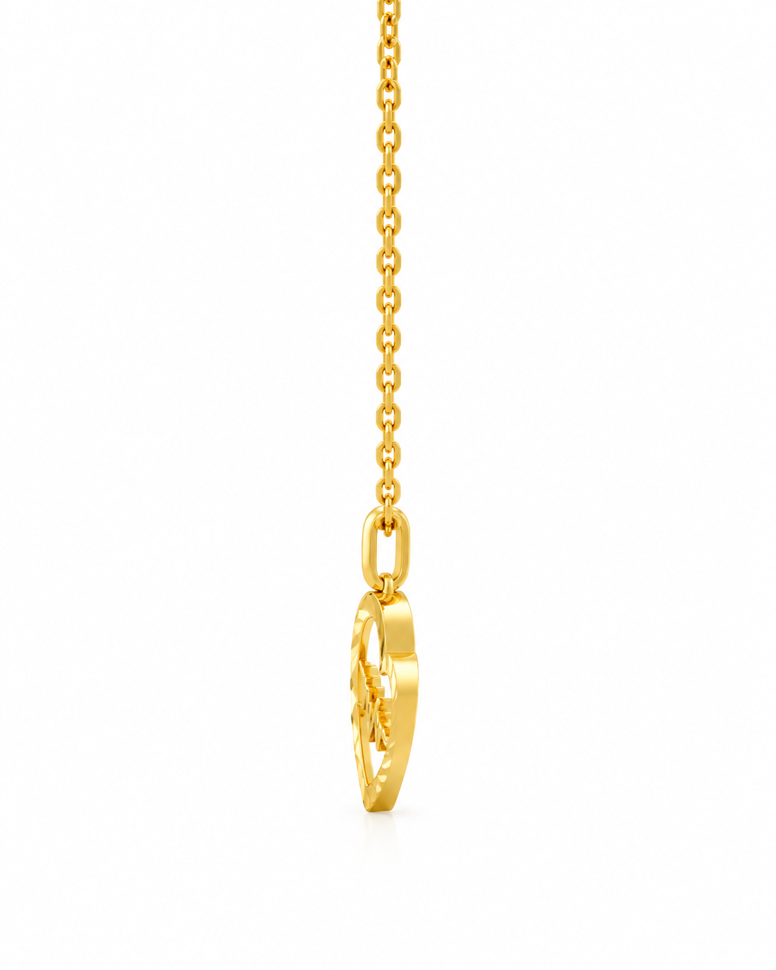 Gold Heart & Lifeline Pendant with Chain