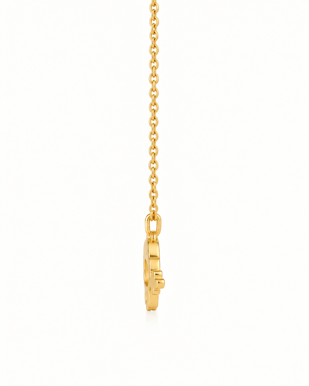 Gold Little Girl Silhouette Pendant With Chain