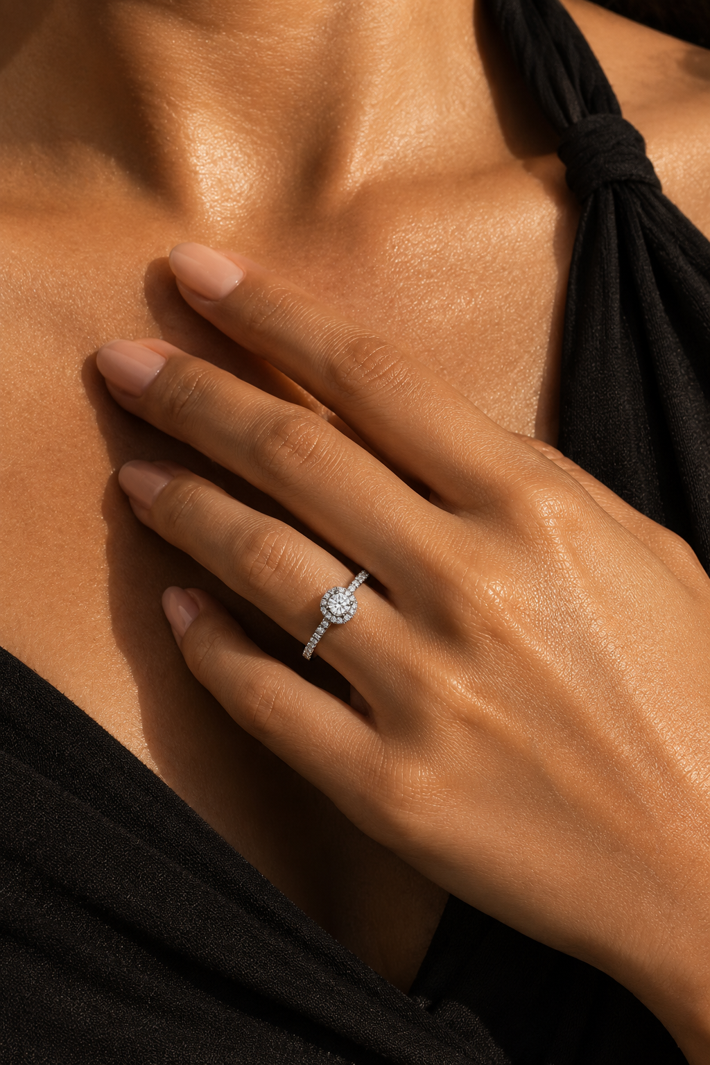 Round Halo Labgrown Engagement Ring