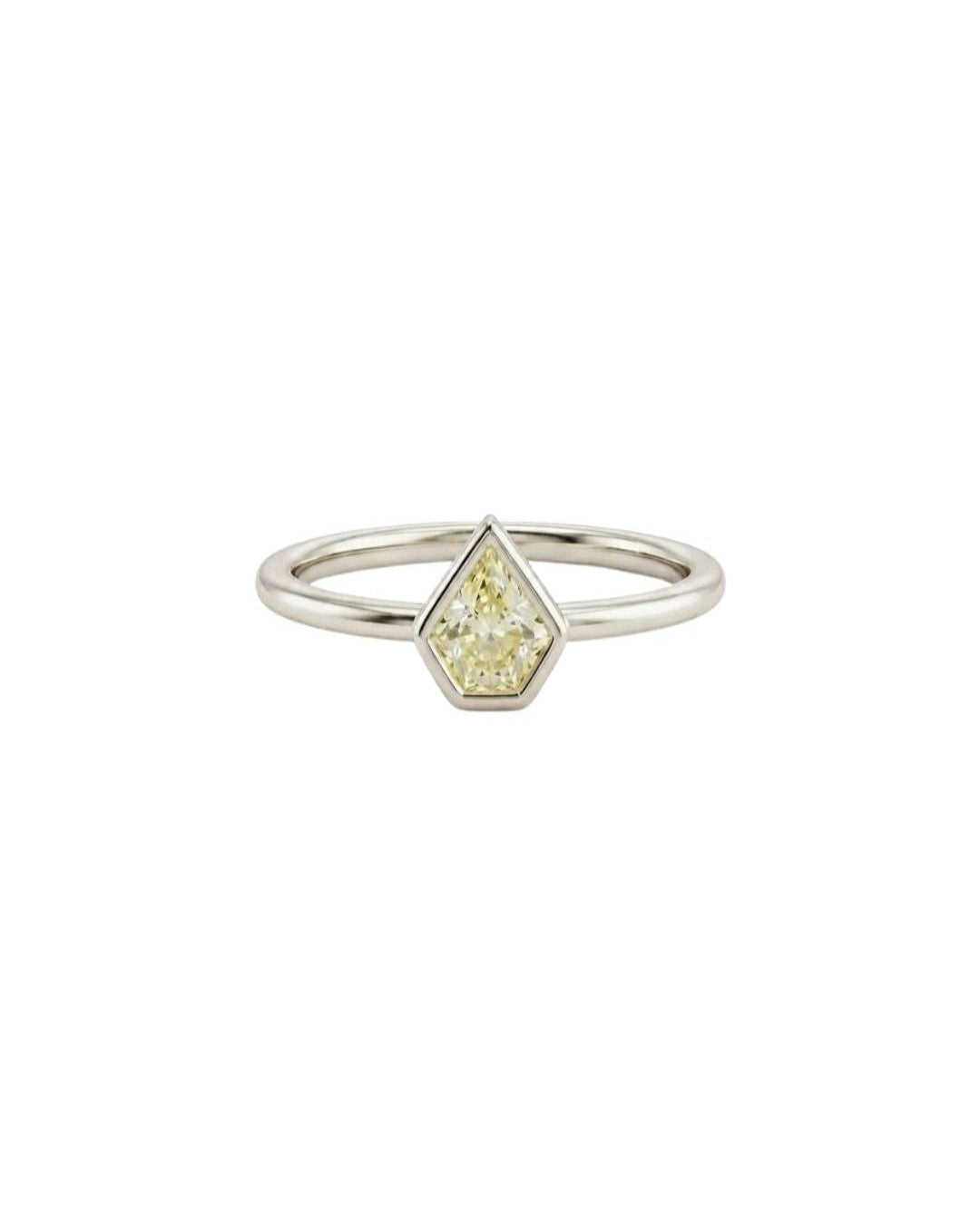 Minimalist Diamond Hexagon Gold Ring