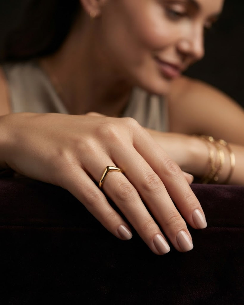 Open Peak Gold Ring