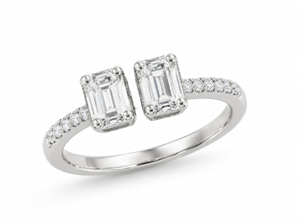 Dual Emerald-Cut Open Labgrown Ring